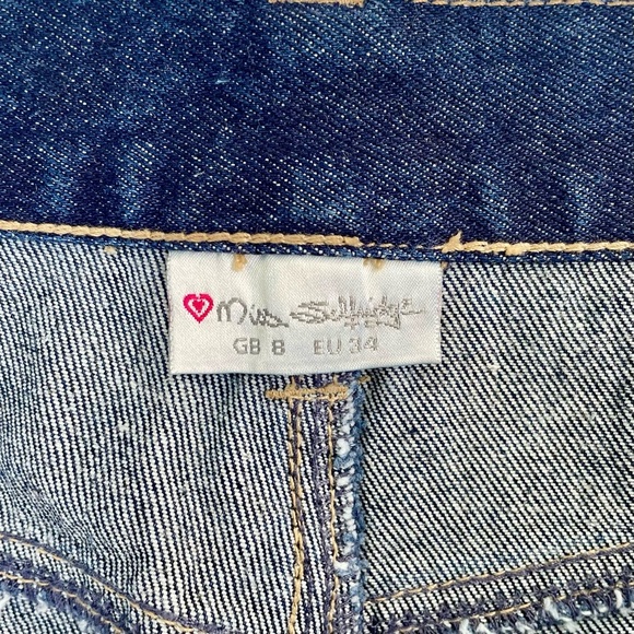 Miss Selfridge Bootcut Jeans, size S, Glitter Snake Trim, Boho Western Festival - Picture 9 of 16